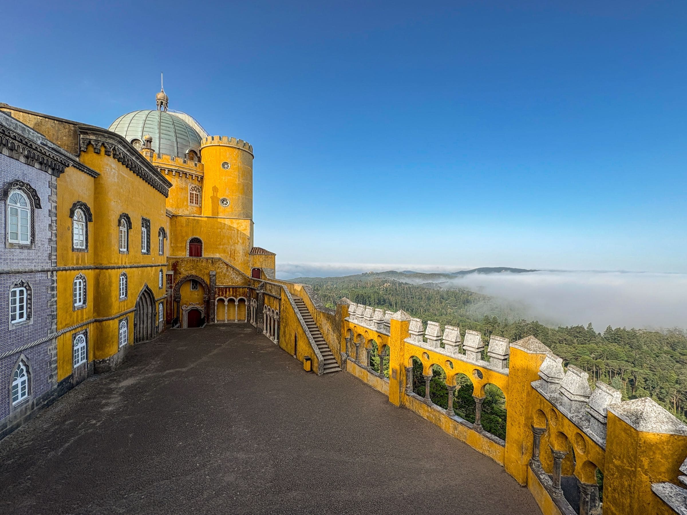 Pena Palace above the forest in Sintra